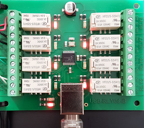 Carte USB 8 relais USB-RLY16 Robot Electronics - Articles retires